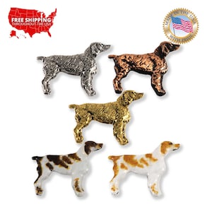 Creative Pewter Designs Bretagne Hund Zinn Anstecknadel oder Magnet D338F