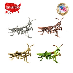 Praying Mantis Pin, Pewter, Bugs, Insects, Mantis, Lapel, Hat, Pins, Brooch, Brooches, Jewelry, Gift, Handmade in the US. A041Z