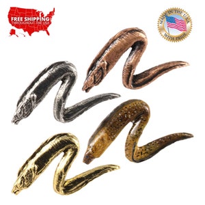 Moray Eel Fish Pin, Pewter, Lapel, Hat, Pins, Brooch, Brooches, Jewelry, Gift, Handmade in the USA, 200 Fish Designs Available. S102Z