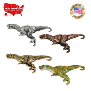 Tyrannosaurus Rex Pin, Zinn, T-Rex, Dinosaurier, Jurassic, Fossil, Lapel, Hut, Pins, Brosche, Schmuck, Geschenk, handgefertigt in den USA. A180Z