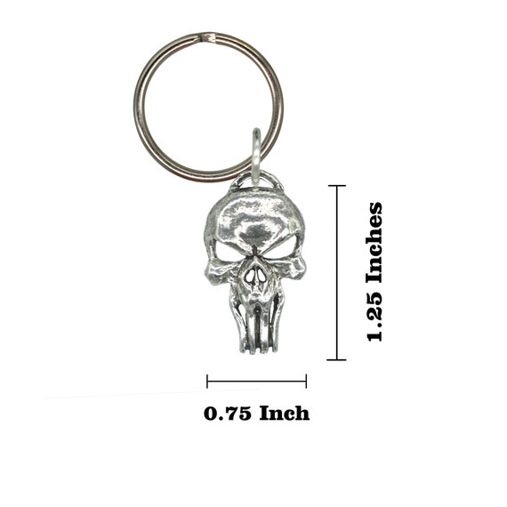 3D Skull the Punisher Keychain, G126KC, 1 1/4 Inch, Metal, Death