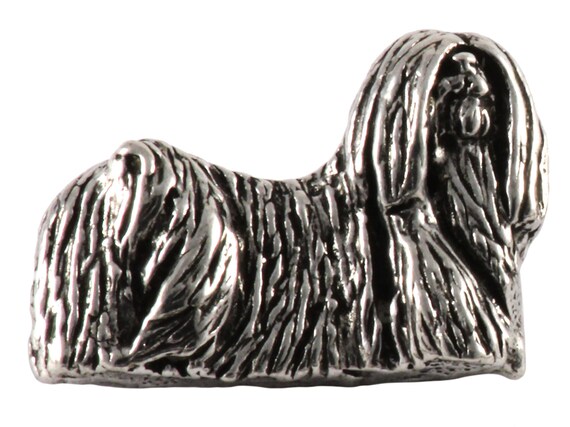 D416F Lhasa Apso Dog Pewter Lapel Pin Jewelry Brooch D416F Lhasa Apso Dog Pewter Lapel Pin Jewelry Brooch