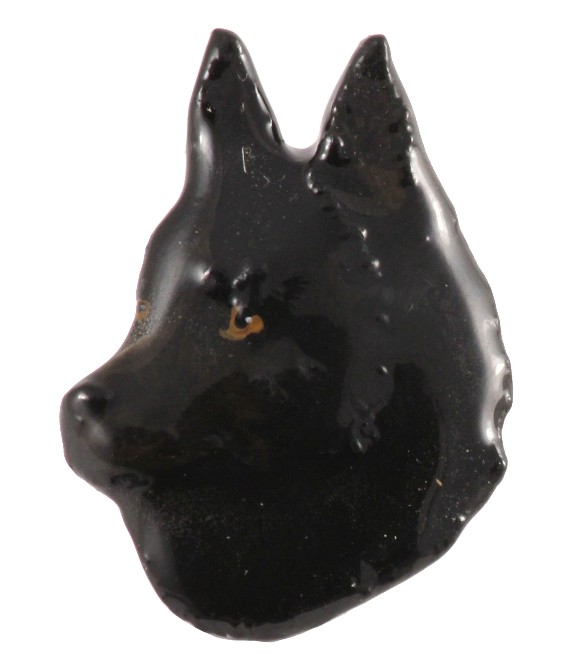 D156 Creative Pewter Designs Antiqued Finish Pewter Schipperke Handcrafted Dog Lapel Pin Brooch 