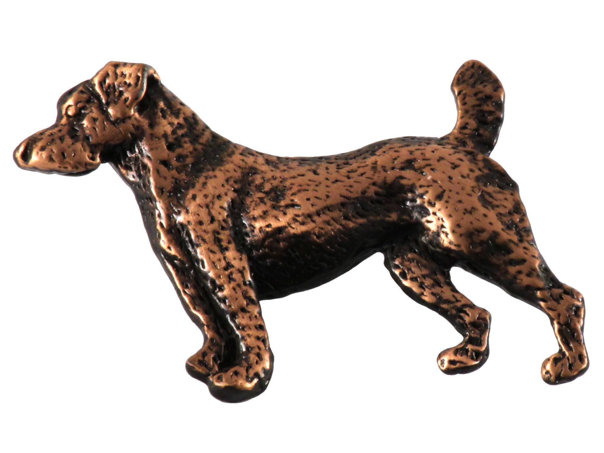 D13 Jack Russell Terrier English Pewter GOLD CHROME FINISH on split