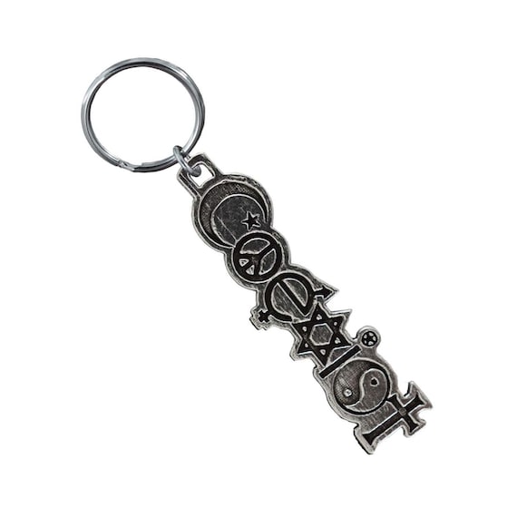 Coexist Keychain, A251KC, 2 Inches, Harmony, Unity, Peace