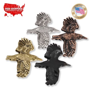 Creative Pewter Designs Raven Flying Large Bird Pewter Lapel Pin Brooch, B062