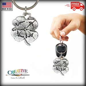 4 Leaf Clover Keychain, Keys, Key Fob, Clover, Lucky, Luggage, Baggage, Tag, Handmade in the USA, Over 500 Keychains. A1034KC