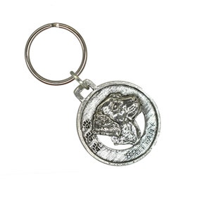 Brittany Keychain, Pewter Realistic Dog Key Chain, D038KC, 1 1/2 Inch, Metal, Pet, Gift, Handcrafted in the USA