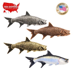 Tarpon Vis Pin, Tin, Revers, Hoed, Pins, Broche, Broches, Sieraden, Cadeau, Handgemaakt in de VS, 200 Vis Ontwerpen Beschikbaar. S041Z