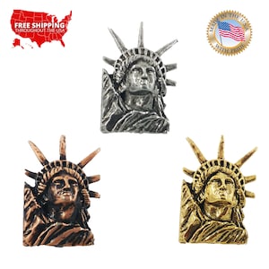 Lady Liberty Pin, Pewter, Lady, Liberty, USA, Patriotic, New York, Lapel, Hat, Pins, Brooch, Jewelry, Gift, Handmade in the USA. A1010Z