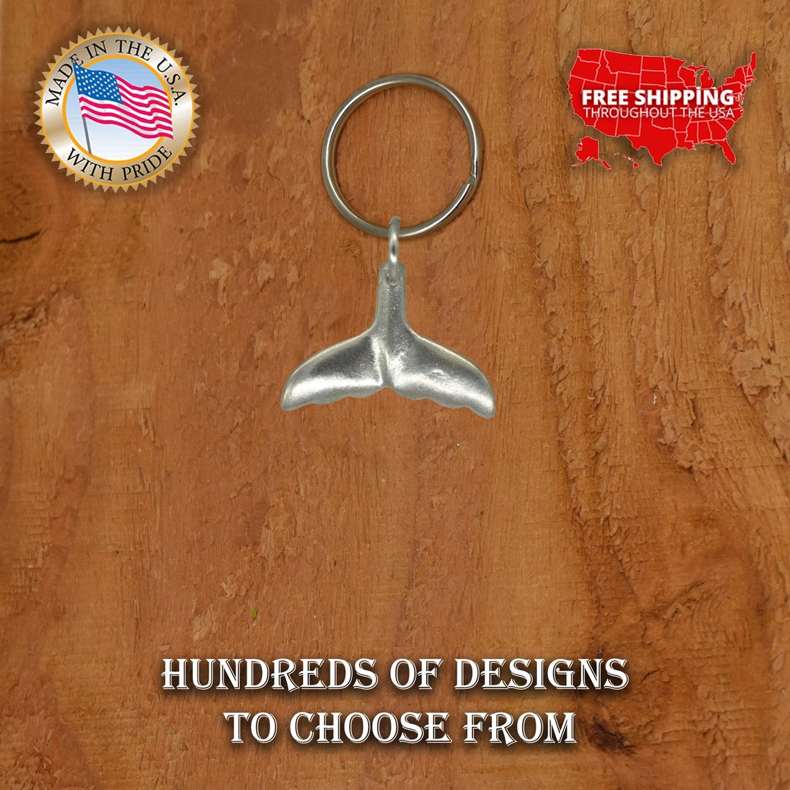 Weasel Key Chain Whale Tail Keychain, M640KC, Grey, Humpback, Pilot, Orca, Ocean ...