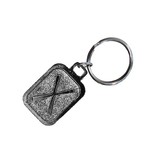 Gebo Keychain, L061KC, 1.25 Inch, Norse Runes, Viking, Partnership, Gift, Metal, Engraved, Key Fob, Key Ring, Keys, Zipper Pull, Made in USA