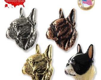 Creative Pewter Designs Boston Terrier Dog Pewter Lapel Pin or Magnet D034