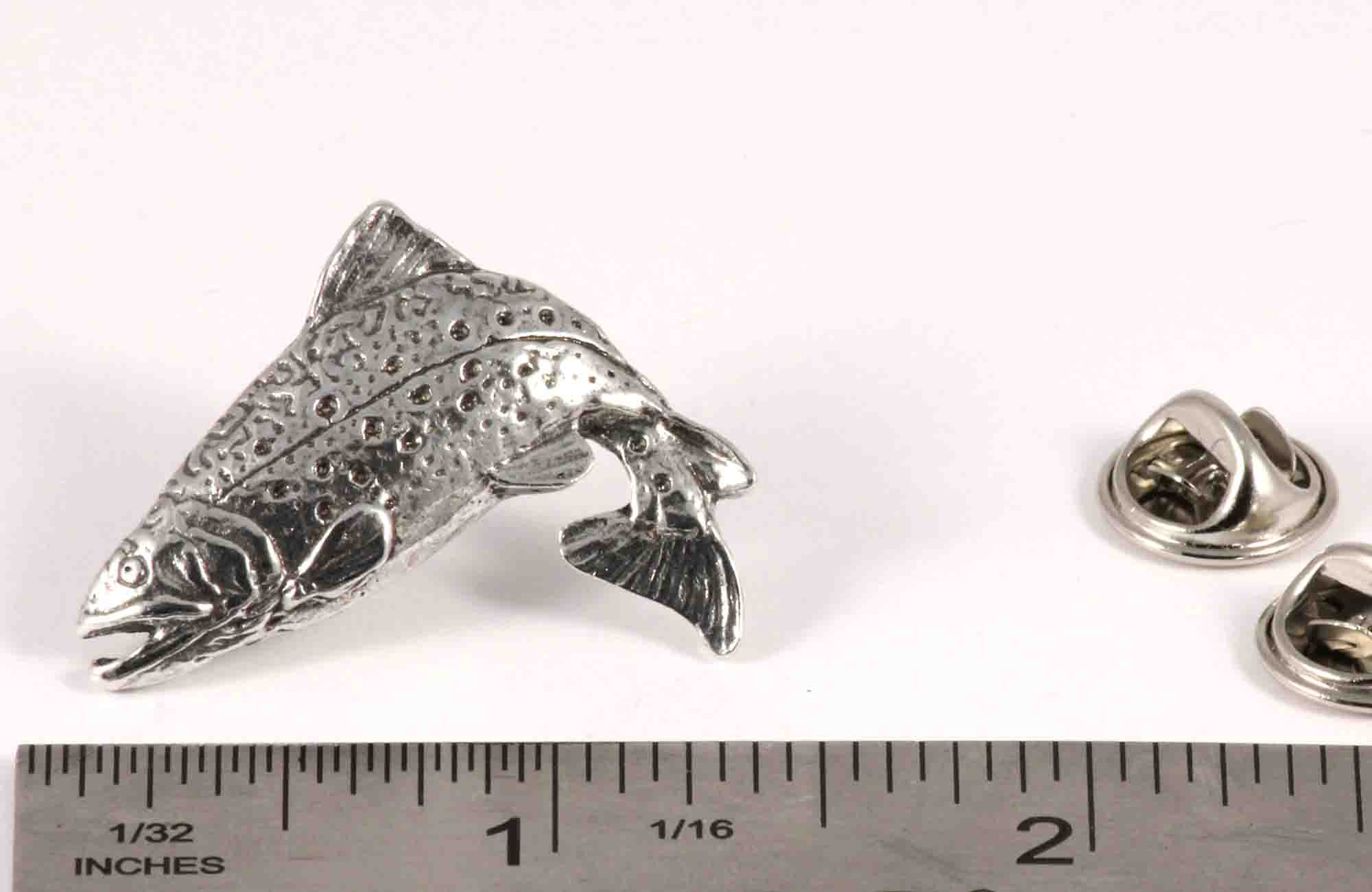 Épingle à Revers Aimantée – Truite Bondissante En Étain – F007PR – Fabriqué Aux USA – Cadeau Pêcheur