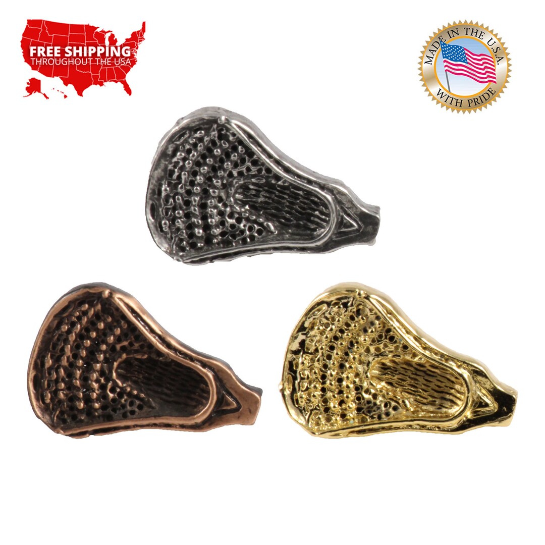 Lacrosse Head Large Pin, Pewter, Lacrosse, Basket, Sports, Team, Lapel