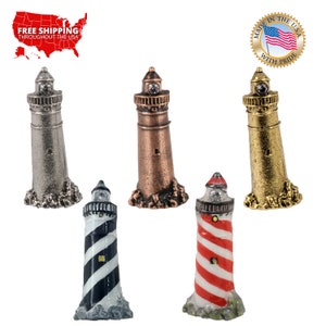 Lighthouse Pin, Tinnen, Vuurtoren, Nautisch, Kust, Oceaan, Revers, Hoed, Pins, Broche, Broches, Sieraden, Cadeau, Handgemaakt in de VS. A110Z