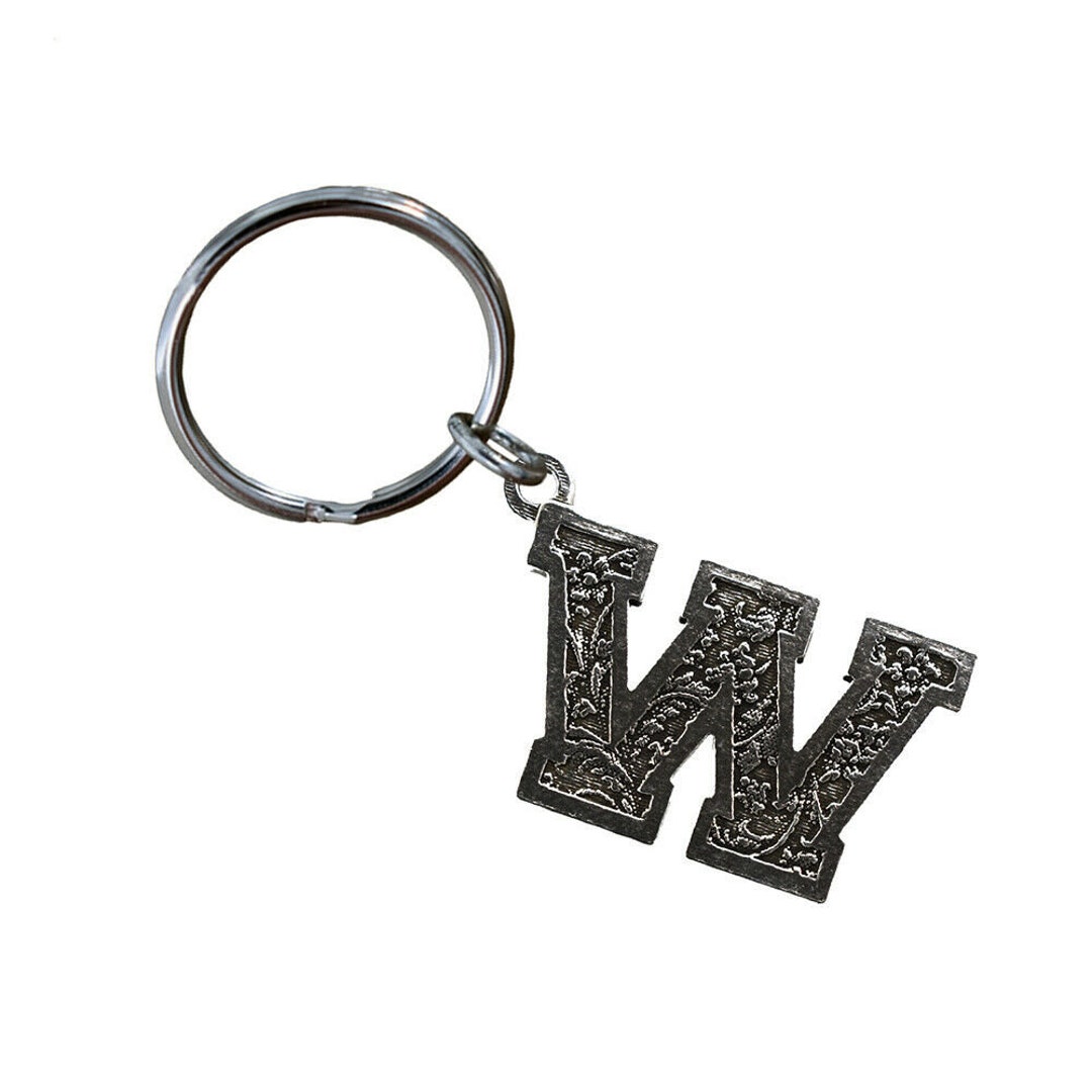 Letter W Keychain, Key Fob, Ring, Keys, Zipper, Luggage Tag