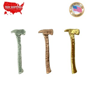 Fireman's Axe Pin, Pewter, Small, Axe, Hatchet, Blade, Fireman, Lapel, Hat, Pins, Brooch, Brooches, Jewelry, Handmade in the USA. A142Z