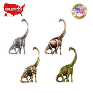Brontosaurus Dinosaur Pin, Pewter, Dinosaur, Jurassic, Long-Neck, Lapel, Hat, Pins, Brooch, Jewelry, Gift, Handmade in the USA. A192Z