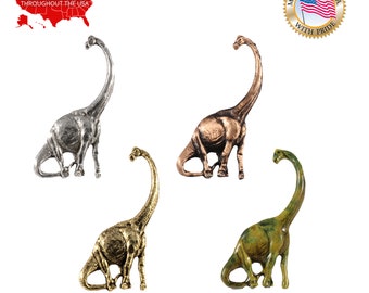 Brontosaurus Dinosaur Pin, Pewter, Dinosaur, Jurassic, Long-Neck, Lapel, Hat, Pins, Brooch, Jewelry, Gift, Handmade in the USA. A192Z