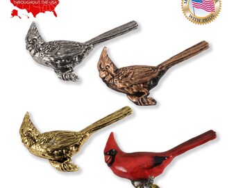Creative Pewter Designs Northern Cardinal Bird Pewter Lapel Pin Brooch, B105