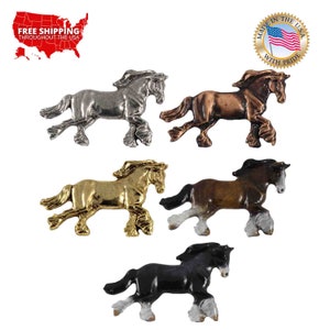 Kreative Zinn Designs Clydesdale Draft Pferd Voller Körper Zinn Anstecknadel oder Magnet M130