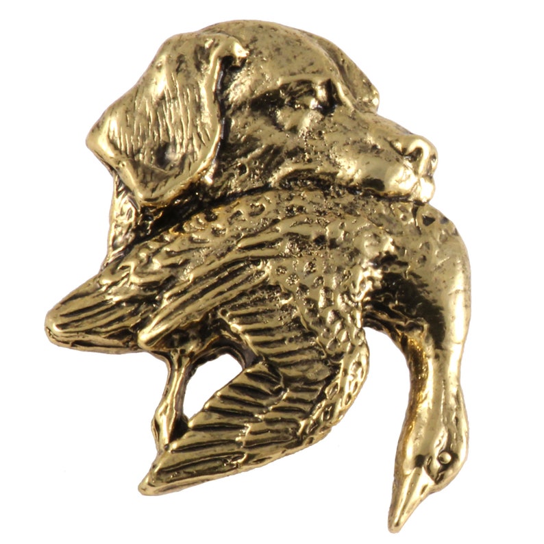 D114 Jewelry Labrador with Duck Dog Pewter Lapel Pin Brooch D114 Jewelry Labrador with Duck Dog Pewter Lapel Pin Brooch