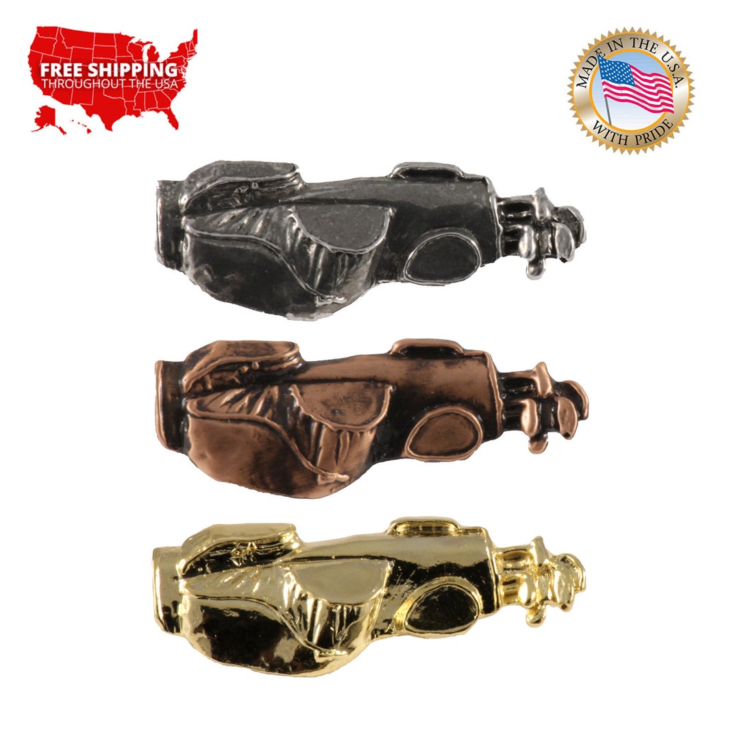 Golf Bag Pin, Pewter, Golf, Bag, Clubs, Course, Sports, Green, Tee