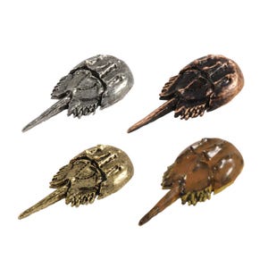 Horseshoe Crab, Pin, Pewter, Crab, Lapel, Hat, Brooch, Jewelry, Gift, Handmade in the USA A153