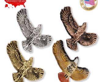 Creative Pewter Designs Red-Tailed Hawk Bird Pewter Lapel Pin Brooch, B056