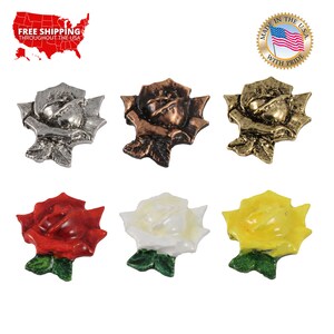 Rose Flower Pin, Pewter, Rose, Flower, Garden, Petal, Lapel, Hat, Pins, Brooch, Brooches, Jewelry, Gift, Handmade in the USA. A138Z