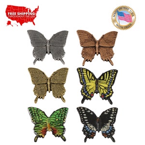 Tiger Swallowtail Butterfly Pin, Pewter, Butterfly, Bugs, Insects, Lapel, Hat, Pins, Brooch, Jewelry, Gift, Handmade in the USA. A042Z
