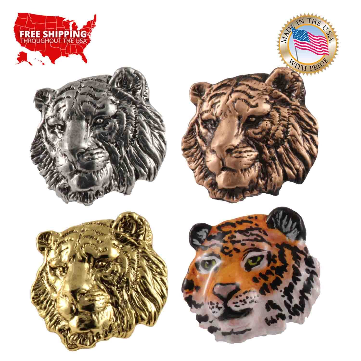 Tiger Pin, Big Cat, Fridge Magnet, M108, 1 Inch, Handmade in the USA, Realistic, Jungle, Hat Pin, Lapel Pin, Brooch, Gift