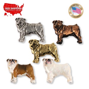 Creative Pewter Designs Englische Bulldogge Zinn Anstecknadel oder Magnet D372F