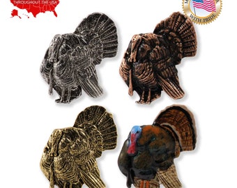 Creative Pewter Designs Wild Turkey Strutting Large Bird Pewter Lapel Pin Brooch, B041