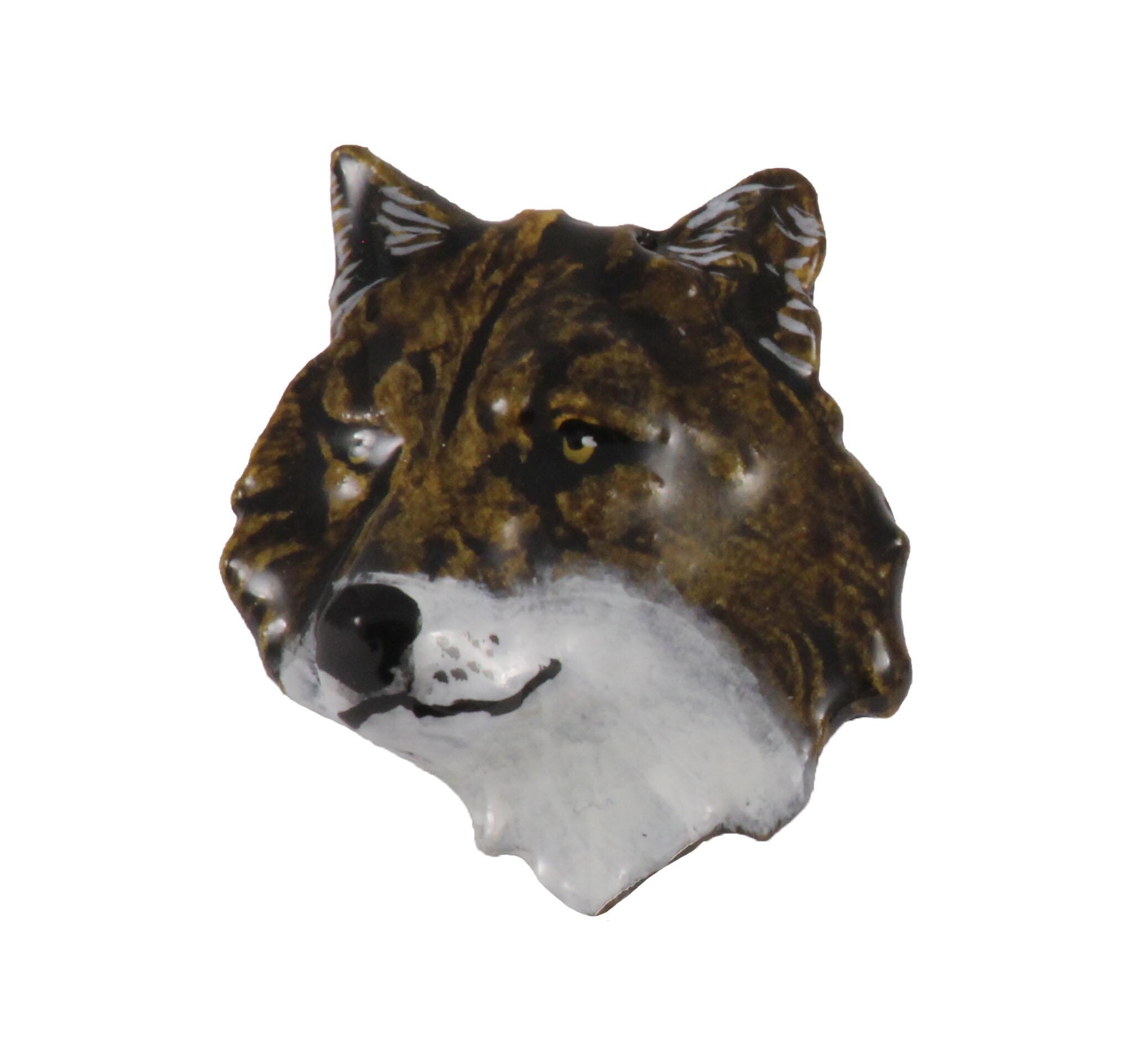 WOLF'S HEAD Ｗピン Creative Pewter Designs Wolf Head Pewter Lapel Pin or Magnet M041