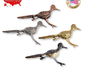 Roadrunner Pin, Southwest Desert, B120, Road Runner Lapel Pin, Bird Brooch, Backpack Charm, Hat Pin, Handmade in the USA, 100s of Bird Pins