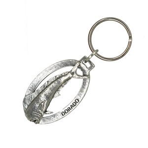 Dorado Keychain, S005KC, 2 Inch, Mahi-Mahi, Saltwater, Ocean, Dolphin Fish, Deep Sea, Sport Fishing, Gift, Metal, Luggage Tag, Pewter