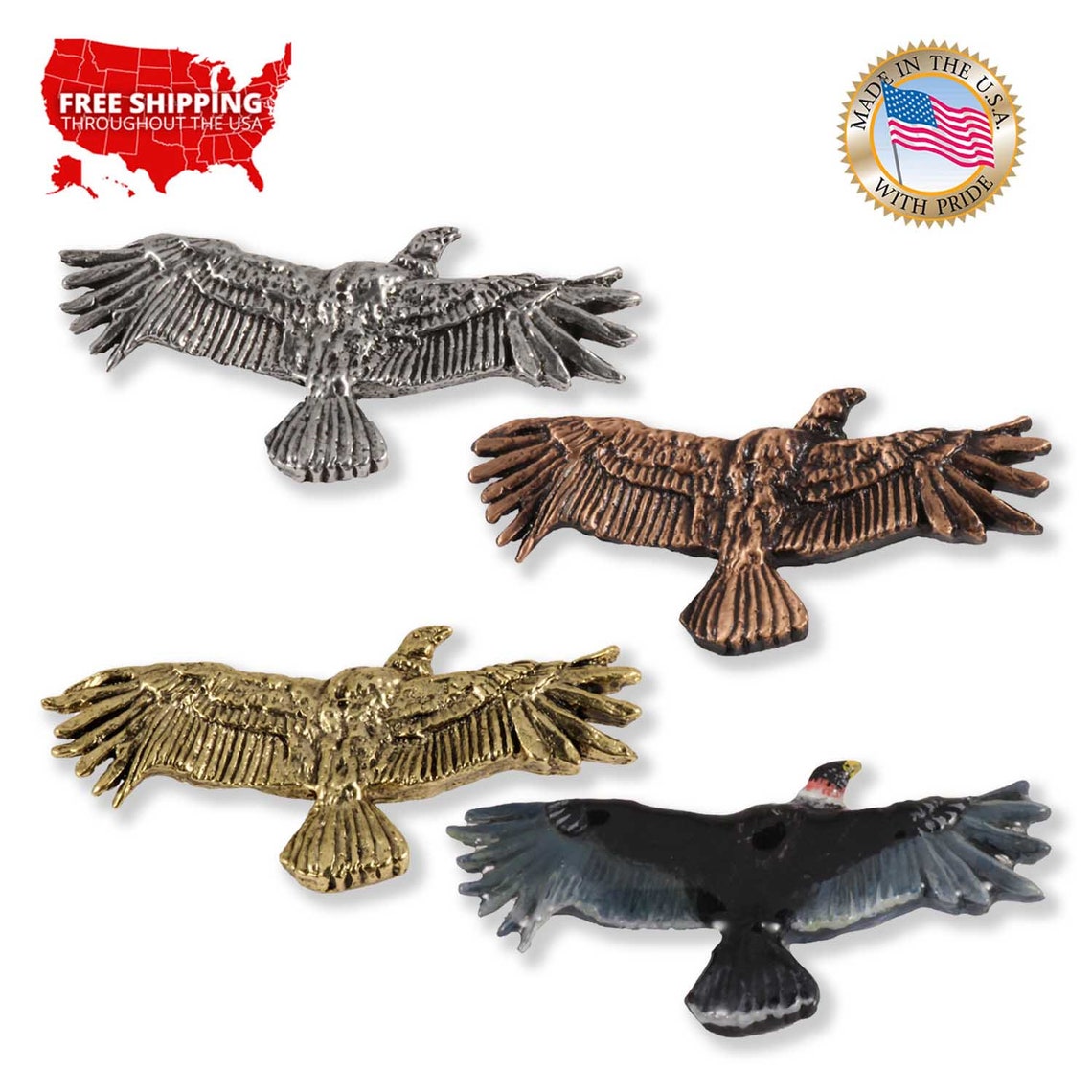 Creative Pewter Designs California Condor Bird Pewter Lapel Pin Brooch ...