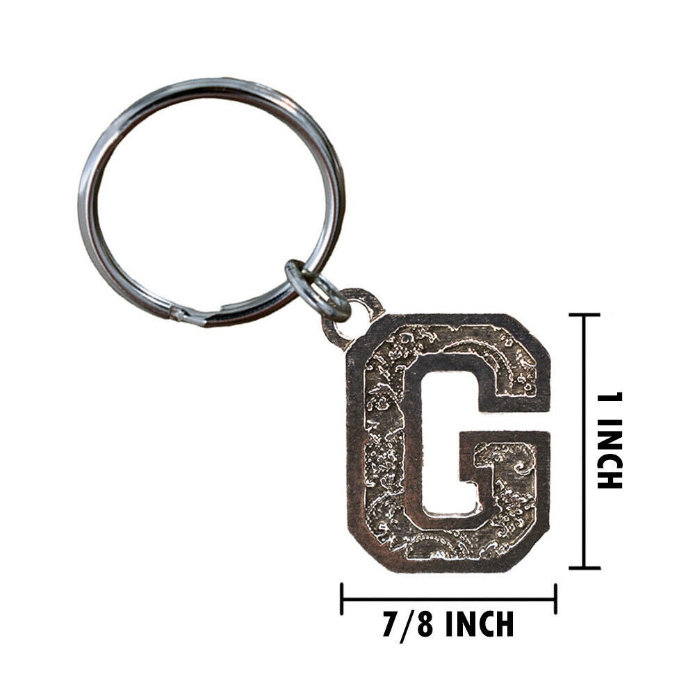 Letter G Keychain, L007KC, 1 Inch, Alphabet, Initial, Personalized