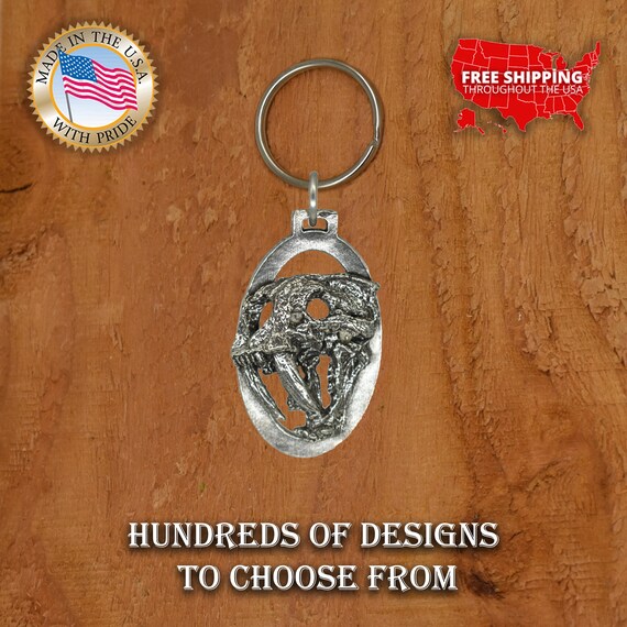 Saber Tooth Cat Skull Keychain, A202KC, 2 Inches, Ice Age, Tiger