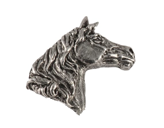 Horse Head Premium Mammal Pewter Lapel Pin Jewelry M139PR Brooch