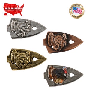 Broadhead with Turkey Pin, Pewter, Turkey, Hunting, Broadhead, Lapel, Hat, Pins, Brooch, Brooches, Jewelry, Gift, Handmade in the USA. A079Z