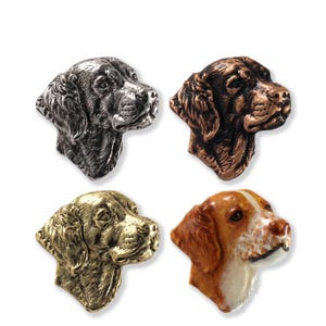 Creative Pewter Designs Épinglette ou aimant en étain pour chien Bretagne D038