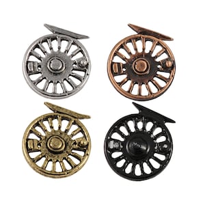 Fly Reel Pin, Pewter, Fly Reel, Fly Fishing, Fishing, Lapel, Hat, Pins, Brooch, Brooches, Jewelry, Gift, Handmade in the USA A004