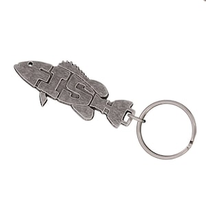 F.I.S.H. Design Schlüsselbund, A703KC, 2 Zoll, Angeln, Bass, Aquatisch, Fischform, kreativ, Natur, Geschenk, Metall, hergestellt in den USA
