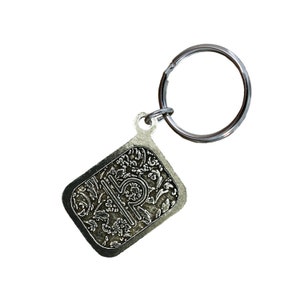 Libra Keychain, L086KC, 1 1/4 Inch, Zodiac Sign, Horoscope, Astrology, Constellation, Gift, Metal, Engraved, Pewter, Made in the USA