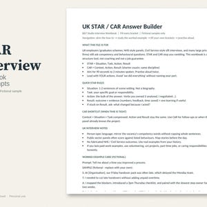 STAR Interview Workbook: Editable Answer Builder, Competency Map and 40 Practice Prompts