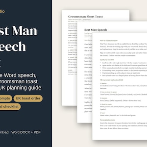 Sjabloon voor de speech van de getuige: bewerkbare Word-speech, toast van de bruidsjonkers en repetitiehandleiding