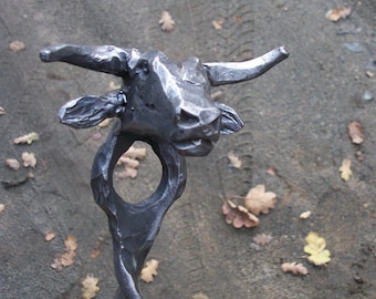 Bull Head Fireplace Poker